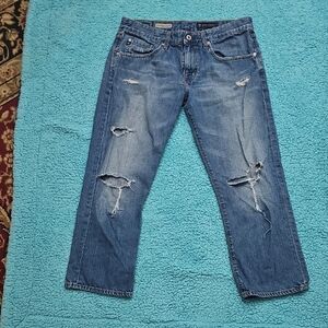 ⚜️AG Adriano Goldschmied Womens Relaxed Distressed Denim Jeans